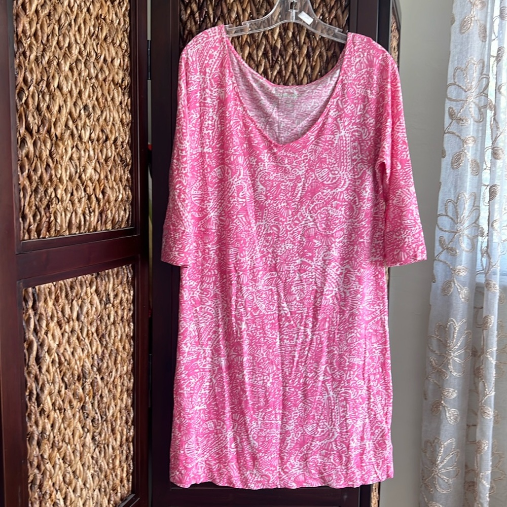 EUC Lilly Pulitzer Tessa Dress in Hottie Pink Print